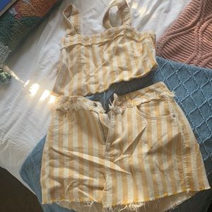 Top shop set yellow and white